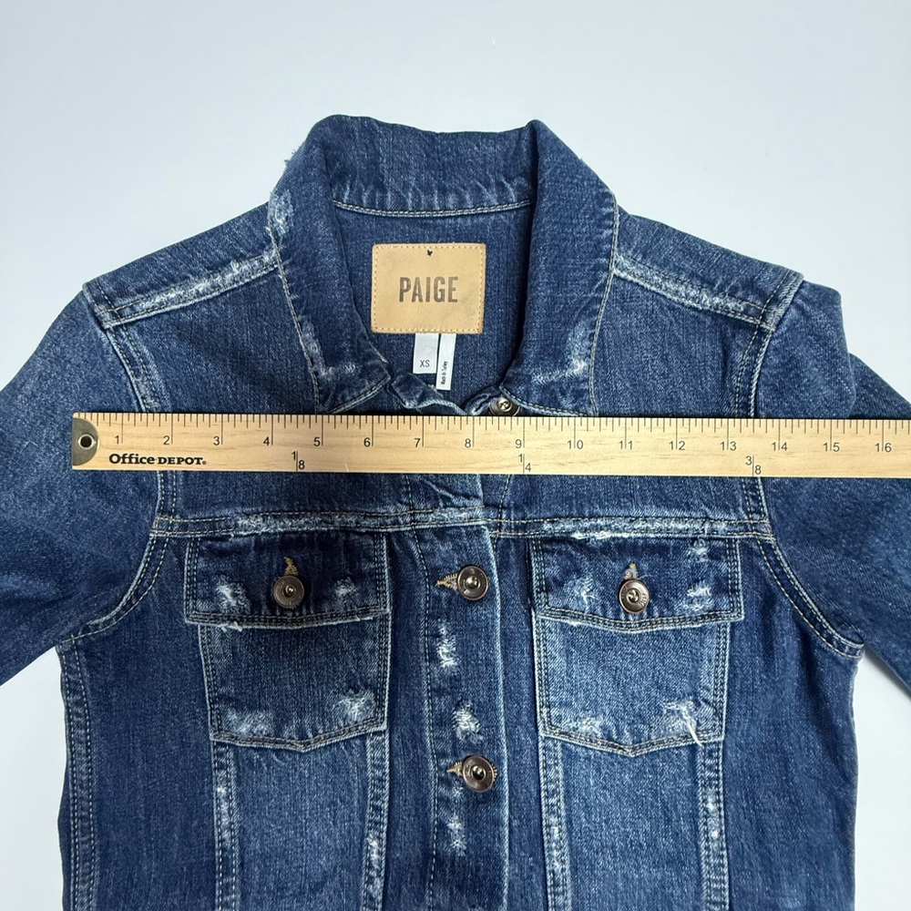 PAIGE Rowan distressed Denim Jacket XS - Picture 11 of 13